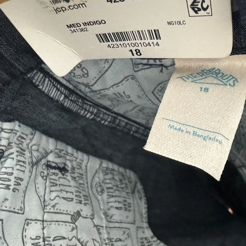 There A Bouts Chino Shorts Boys Size 18 Button‎ Indigo Blue 10
